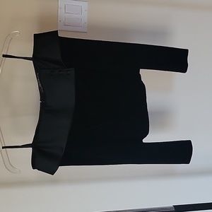 Alex Evenings SP black velvet/satin off the shoulder top